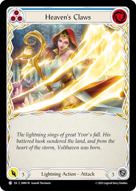 Image for Heavens Claws (Yellow) (OMN174) - Flesh and Blood TCG