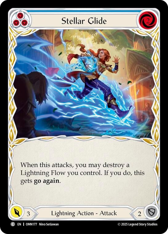 Image for Stellar Glide (Blue) (OMN177) (Rainbow Foil) - Flesh and Blood TCG
