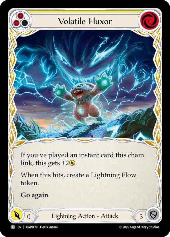 Image for Volatile Fluxor (Yellow) (OMN179) (Rainbow Foil) - Flesh and Blood TCG