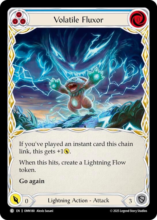 Image for Volatile Fluxor (Blue) (OMN180) (Rainbow Foil) - Flesh and Blood TCG