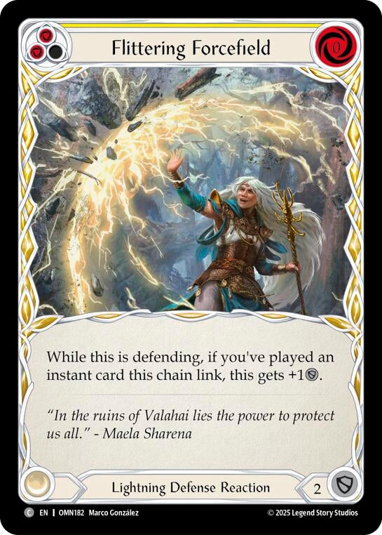 Image for Flittering Forcefield (Yellow) (OMN182) - Flesh and Blood TCG