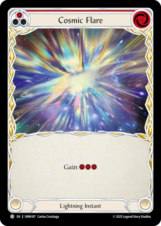 Image for Cosmic Flare (Red) (OMN187) (Rainbow Foil) - Flesh and Blood TCG