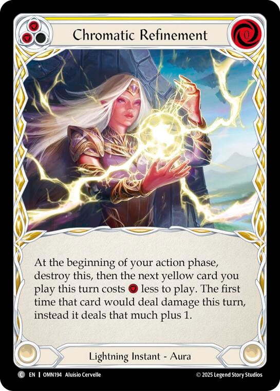 Image for Chromatic Refinement (Yellow) (OMN194) (Rainbow Foil) - Flesh and Blood TCG