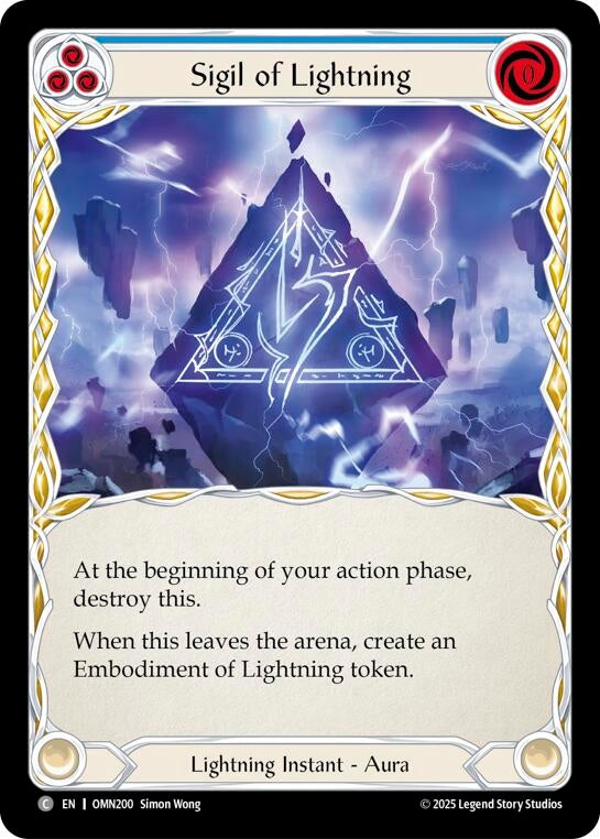Image for Sigil Of Lightning (Blue) (OMN200) - Flesh and Blood TCG