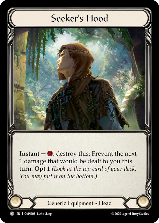 Image for Seekers Hood (OMN205) - Flesh and Blood TCG