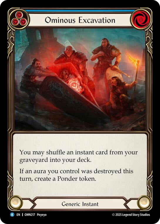 Image for Ominous Excavation (Blue) (OMN217) (Rainbow Foil) - Flesh and Blood TCG