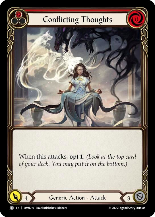 Image for Conflicting Thoughts (Red) (OMN219) - Flesh and Blood TCG
