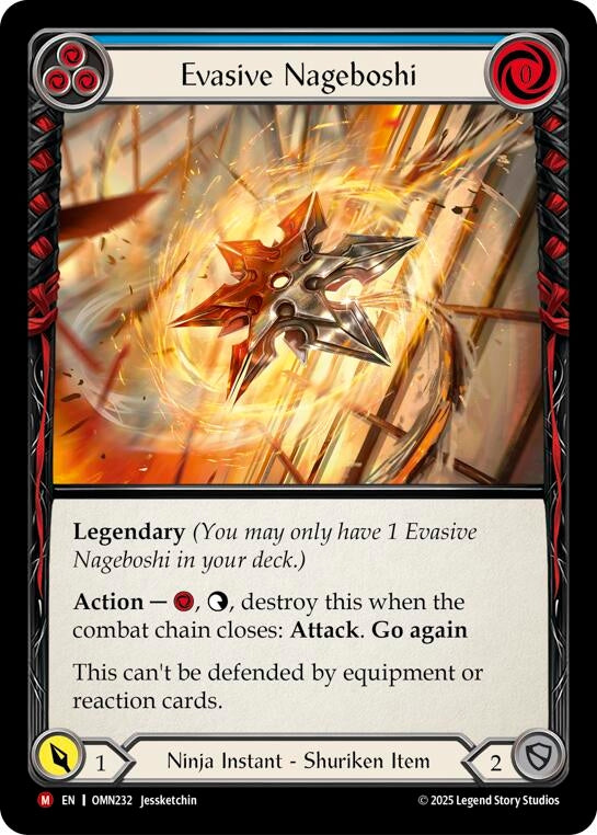 Image for Evasive Nageboshi (Blue) (OMN232) (Cold Foil) - Flesh and Blood TCG