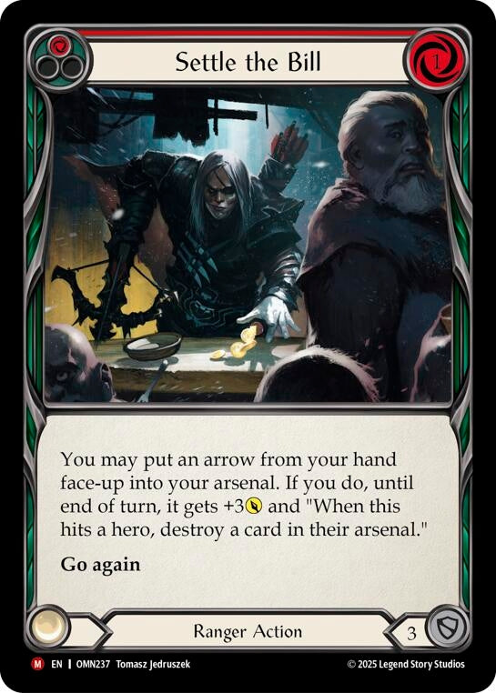 Image for Settle The Bill (Red) (OMN237) (Rainbow Foil) - Flesh and Blood TCG
