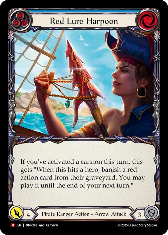 Image for Red Lure Harpoon (Blue) (OMN241) (Rainbow Foil) - Flesh and Blood TCG