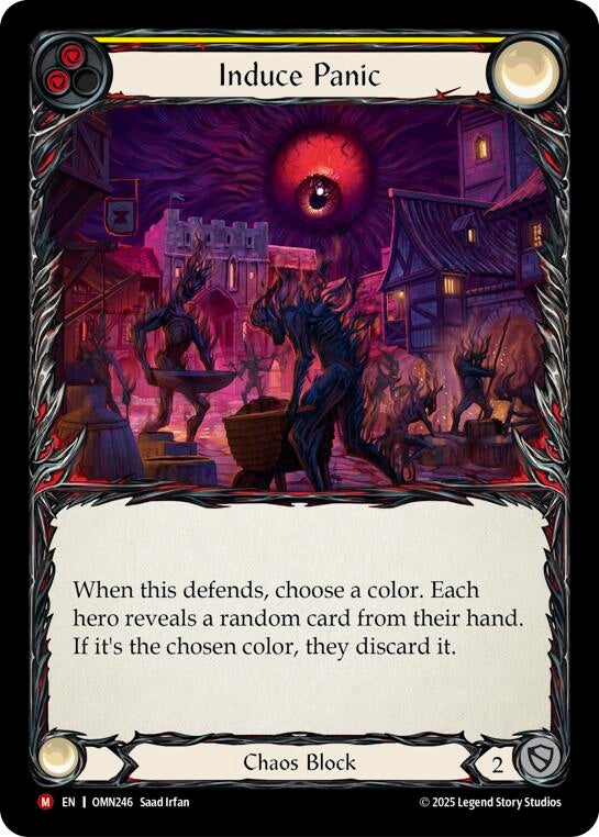 Image for Induce Panic (Yellow) (OMN246) - Flesh and Blood TCG