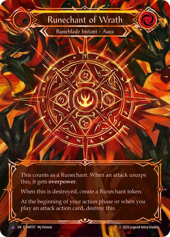 Image for Runechant of Wrath (Yellow)(Marvel) (IAR157-MV) (Cold Foil) - Flesh and Blood TCG
