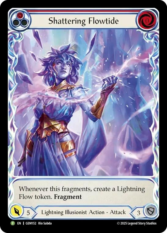 Image for Shattering Flowtide (Red) (GEM152) (Rainbow Foil) (GEM) - Flesh and Blood TCG