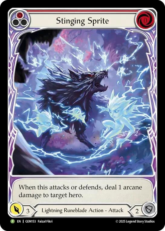 Image for Stinging Sprite (Red) (GEM153) (Rainbow Foil) (GEM) - Flesh and Blood TCG