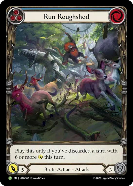 Image for Run Roughshod (Blue) (GEM162) (Rainbow Foil) (GEM) - Flesh and Blood TCG