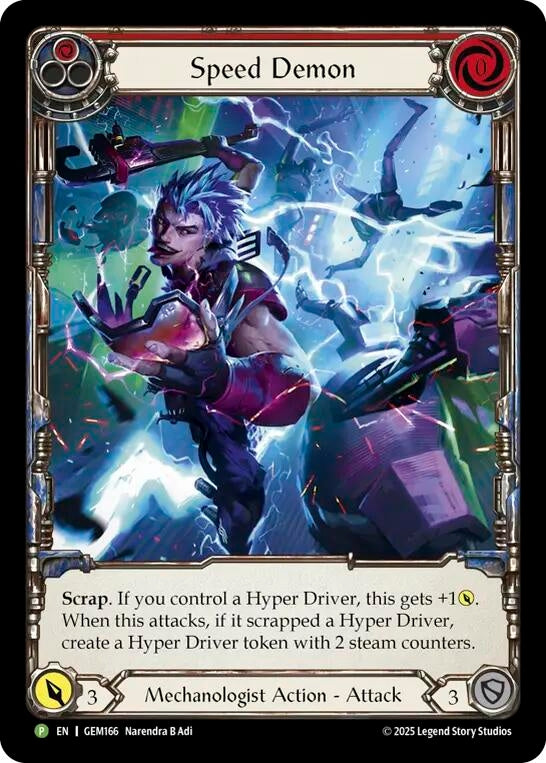 Image for Speed Demon (Red) (GEM166) (Rainbow Foil) (GEM) - Flesh and Blood TCG