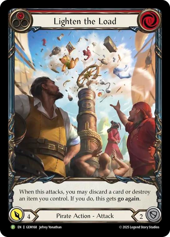 Image for Lighten the Load (Red) (GEM168) (Rainbow Foil) (GEM) - Flesh and Blood TCG