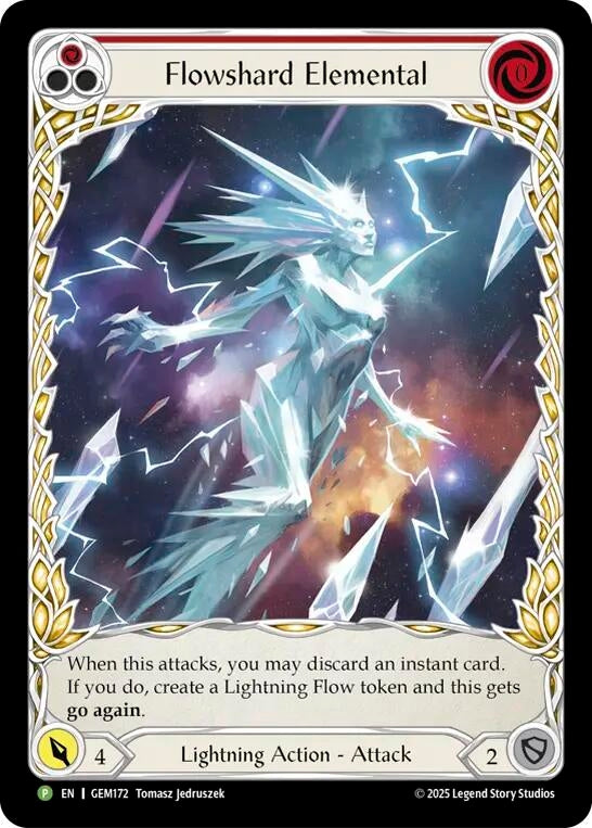 Image for Flowshard Elemental (Red) (GEM172) (Rainbow Foil) (GEM) - Flesh and Blood TCG