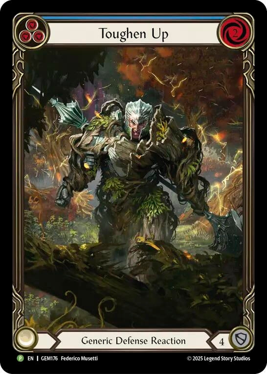 Image for Toughen Up (Blue) (GEM176) (Rainbow Foil) (GEM) - Flesh and Blood TCG