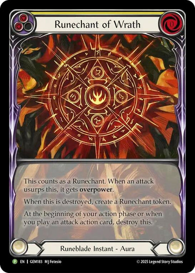 Runechant of Wrath (Yellow) (GEM183) (Rainbow Foil) (GEM)