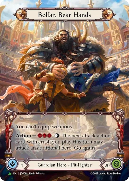 Image for Bolfar, Bear Hands (Marvel) - JDG068 (JDG068) (Cold Foil) (PR) - Flesh and Blood TCG