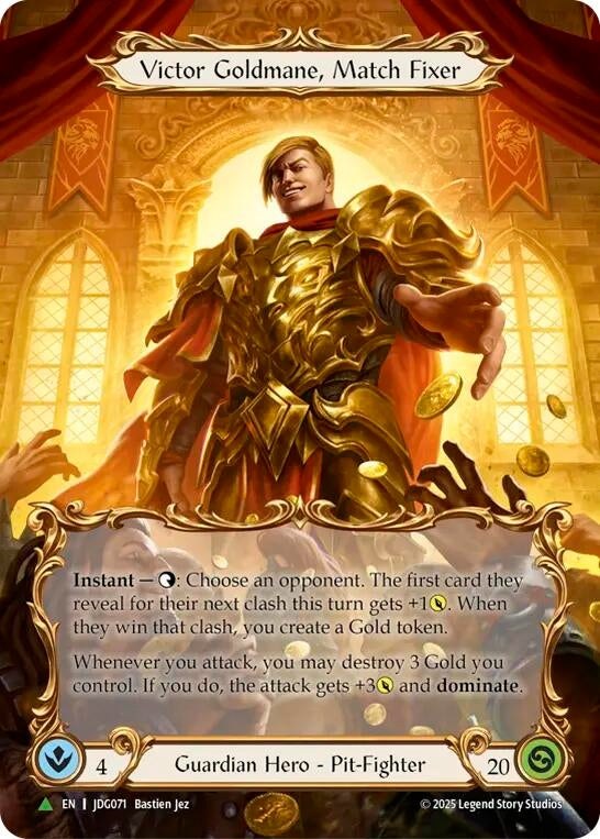 Image for Victor Goldmane, Match Fixer (Marvel) - JDG071 (JDG071) (Cold Foil) (PR) - Flesh and Blood TCG