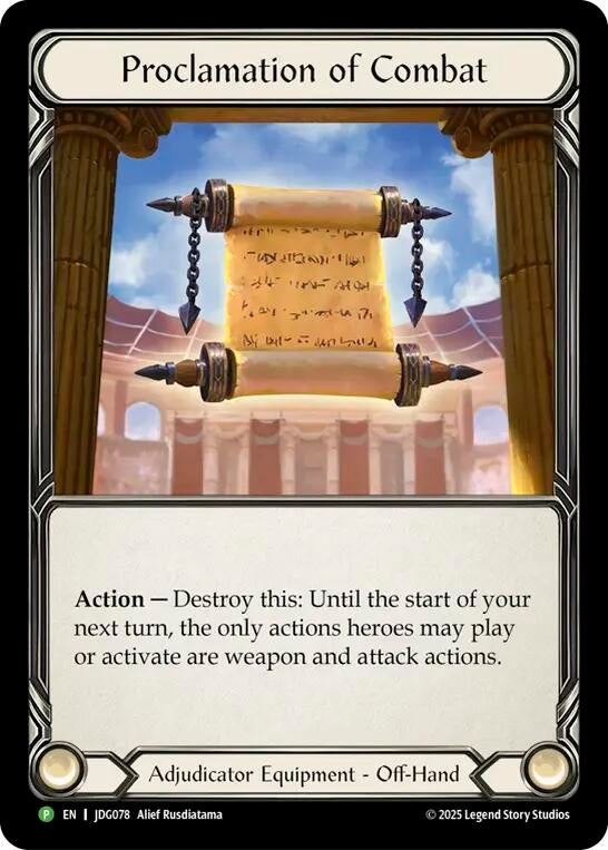 Image for Proclamation of Combat - JDG078 (JDG078) (Cold Foil) (PR) - Flesh and Blood TCG