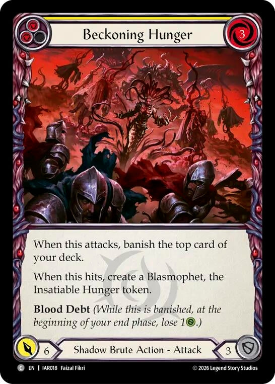 Image for Beckoning Hunger (Yellow) (IAR018) (IAR) - Flesh and Blood TCG