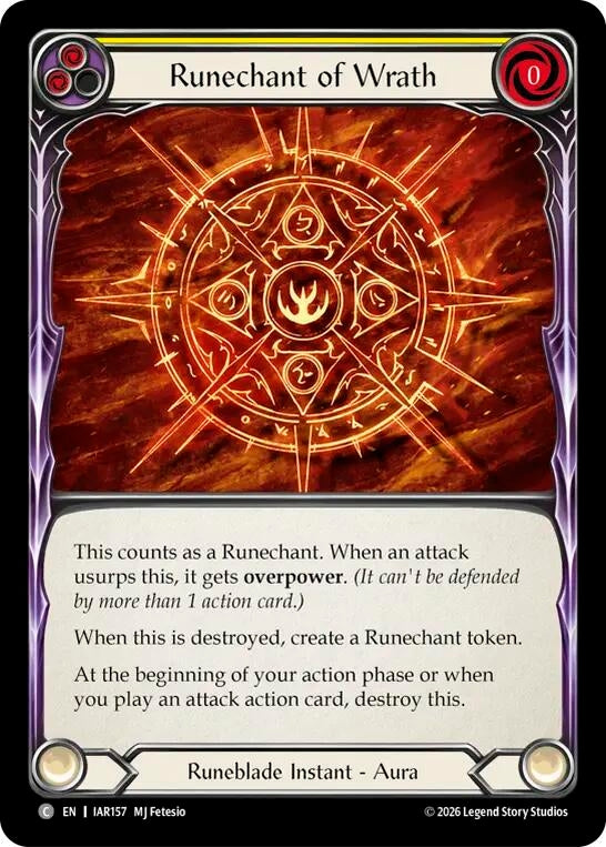 Image for Runechant of Wrath (IAR157) (IAR) - Flesh and Blood TCG