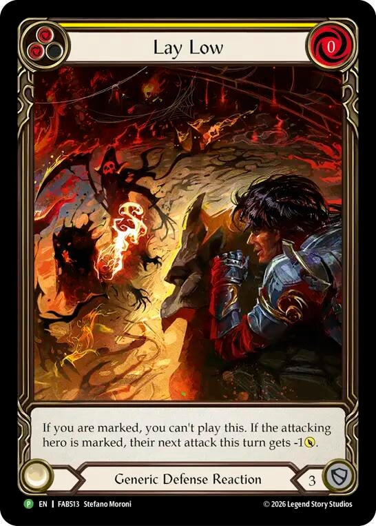 Image for Lay Low (Yellow) - FAB513 (FAB513) (Rainbow Foil) (PR) - Flesh and Blood TCG