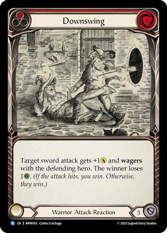 Image for Downswing (Red) (MPW043) (Rainbow Foil) (MPW) - Flesh and Blood TCG