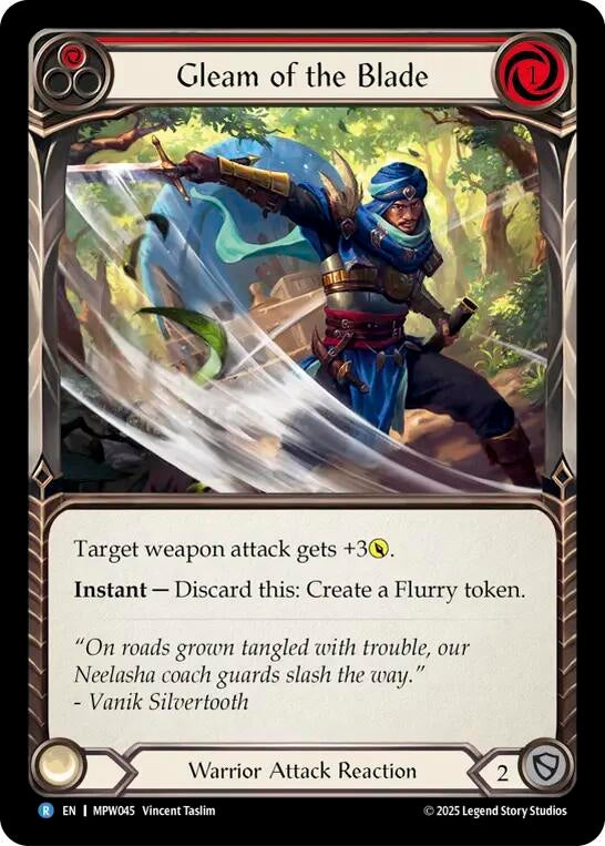 Image for Gleam of the Blade (Red) (MPW045) (Rainbow Foil) (MPW) - Flesh and Blood TCG