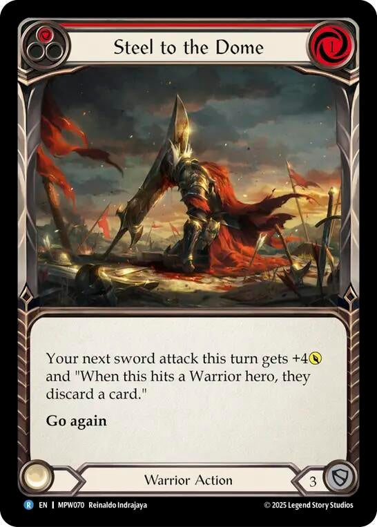 Image for Steel to the Dome (Red) (MPW070) (Rainbow Foil) (MPW) - Flesh and Blood TCG
