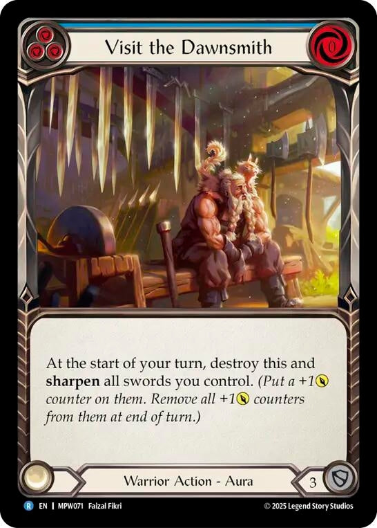 Image for Visit the Dawnsmith (Blue) (MPW071) (Rainbow Foil) (MPW) - Flesh and Blood TCG