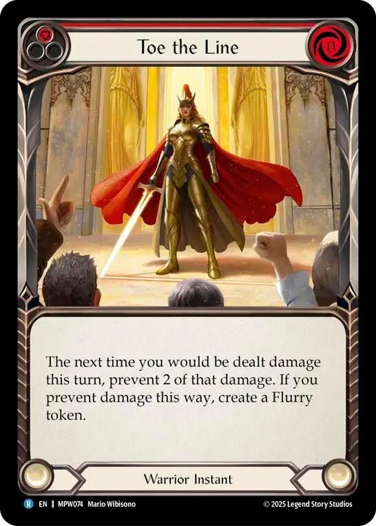 Image for Toe the Line (Red) (MPW074) (Rainbow Foil) (MPW) - Flesh and Blood TCG