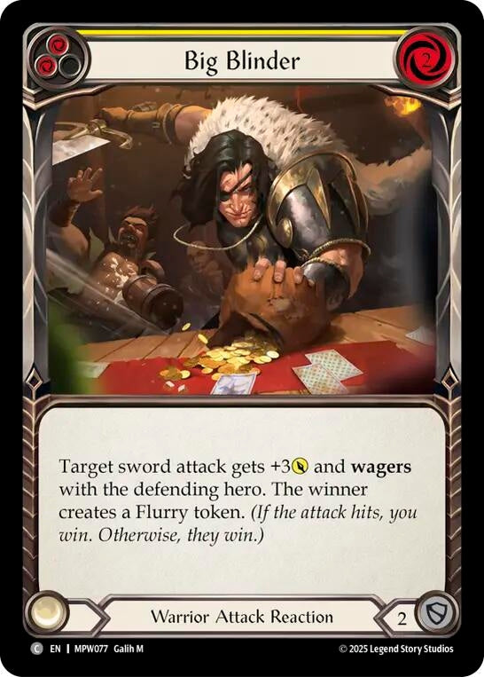 Image for Big Blinder (Yellow) (MPW077) (Rainbow Foil) (MPW) - Flesh and Blood TCG