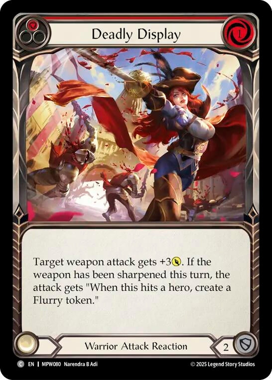 Image for Deadly Display (Red) (MPW080) (Rainbow Foil) (MPW) - Flesh and Blood TCG