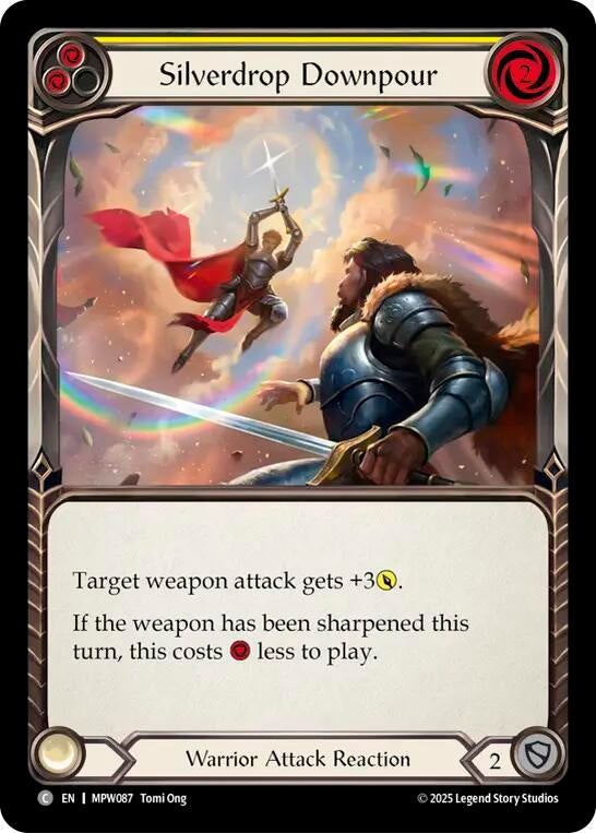 Image for Silverdrop Downpour (Yellow) (MPW087) (Rainbow Foil) (MPW) - Flesh and Blood TCG