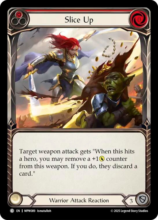 Image for Slice Up (Red) (MPW089) (Rainbow Foil) (MPW) - Flesh and Blood TCG