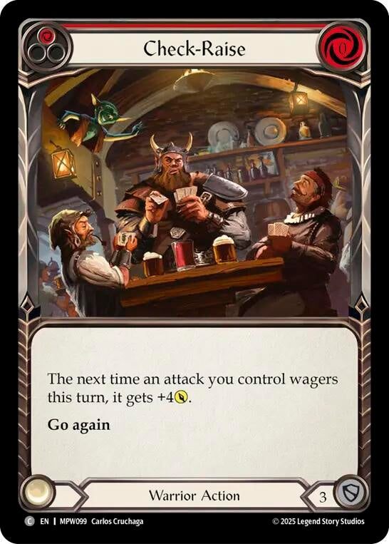 Image for Check-Raise (Red) (MPW099) (Rainbow Foil) (MPW) - Flesh and Blood TCG
