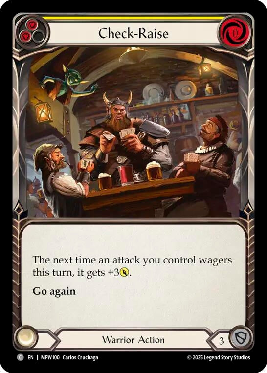 Image for Check-Raise (Yellow) (MPW100) (Rainbow Foil) (MPW) - Flesh and Blood TCG