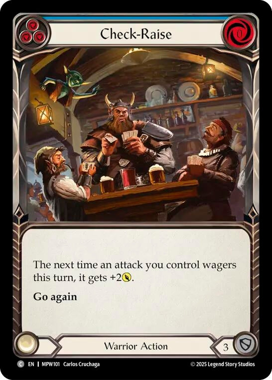 Image for Check-Raise (Blue) (MPW101) (Rainbow Foil) (MPW) - Flesh and Blood TCG