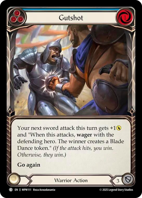 Image for Gutshot (Blue) (MPW111) (Rainbow Foil) (MPW) - Flesh and Blood TCG