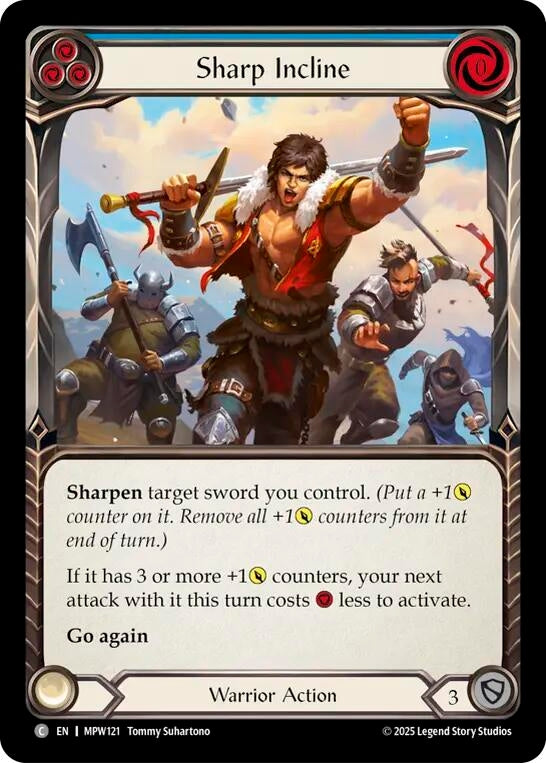 Image for Sharp Incline (Blue) (MPW121) (Rainbow Foil) (MPW) - Flesh and Blood TCG