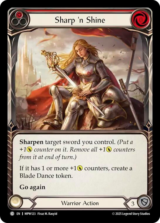 Image for Sharp 'n Shine (Red) (MPW123) (Rainbow Foil) (MPW) - Flesh and Blood TCG