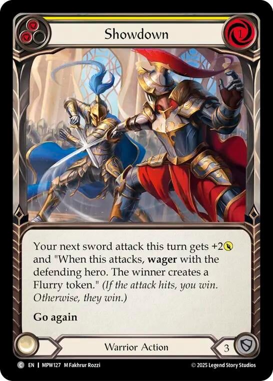 Image for Showdown (Yellow) (MPW127) (Rainbow Foil) (MPW) - Flesh and Blood TCG