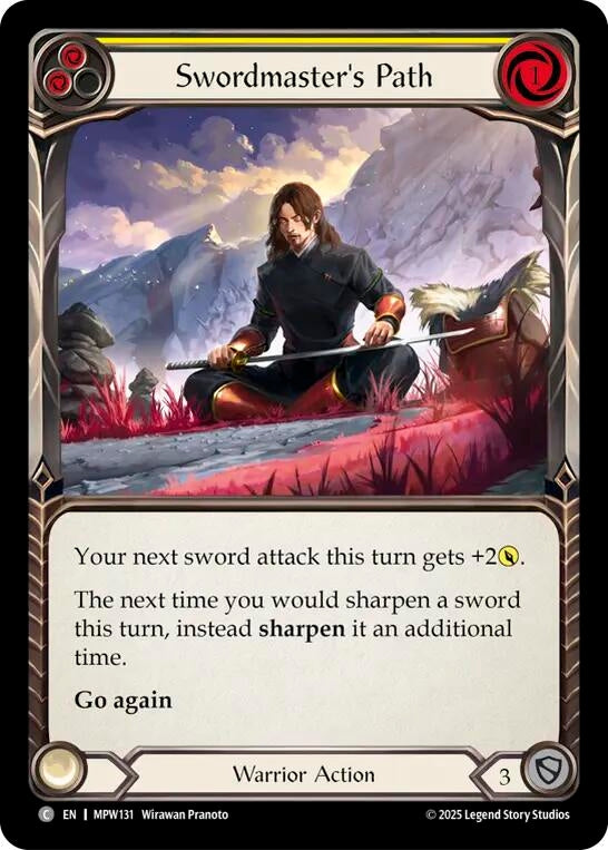 Image for Swordmaster's Path (Yellow) (MPW131) (Rainbow Foil) (MPW) - Flesh and Blood TCG