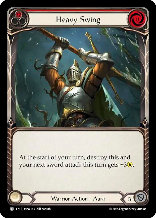 Image for Heavy Swing (Red) (MPW133) (Rainbow Foil) (MPW) - Flesh and Blood TCG