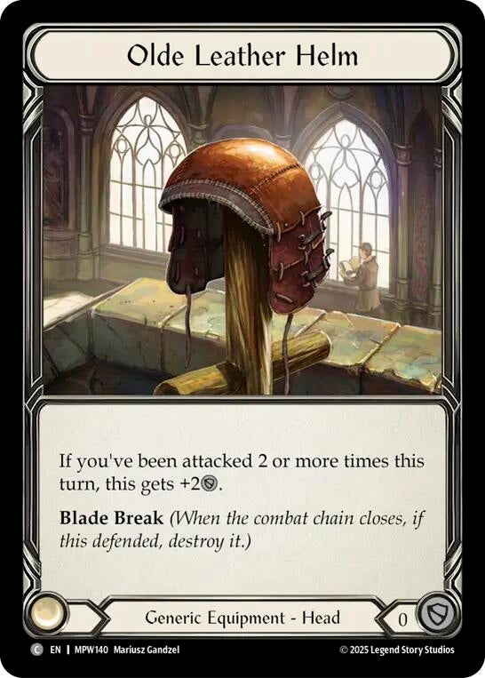 Image for Olde Leather Helm (MPW140) (Cold Foil) (MPW) - Flesh and Blood TCG