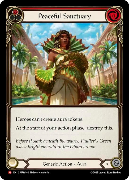 Image for Peaceful Sanctuary (Red) (MPW144) (Rainbow Foil) (MPW) - Flesh and Blood TCG